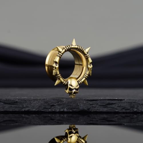 COOEAR Stainless Steel Melting Design Ear Expander, Stylish and Durable Ear Stretching Gauges Plugs. - color: S8794J, size: 12 mm