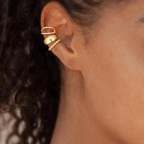 Ear Cuff Earrings for Women Chunky Ear Cuffs Non Piercing | Clip on cartilage earrings helix fake earrings jewelry trendy stuff christmas gift stocking stuffers - color: J