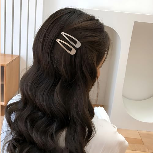 48 PCS Small Metal Barrettes For Women Non Slip Water Drop Snap Clips For Thick Thin Fine Hair Classic Accessories,Black Brown Beige,1.97 x 0.5 In - color: Black Brown Beige