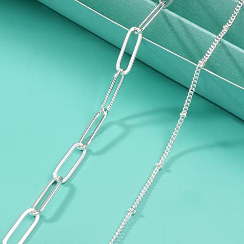 Dainty Gold Bracelets for Women, 14K Gold Plated Adjustable Layered Beads Bracelet Cute Evil Eye Oval Chain Pearl Bar Turtle Gold Bracelets for Women Jewelry - style: Layered CZ Chain