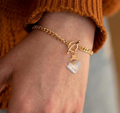 Crystal Bracelet for Women, Dainty 14K Gold Plated Chain Bracelet | Handmade Healing Crystals and Stones Spiritual Jewelry Gifts for Women - style: Citrine Bracelet