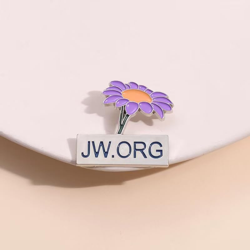 JW.ORG Enamel Pin,Purple Flower Design, Lapel Badge, 1.1 x 1.2 inches