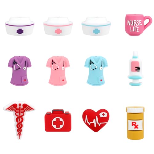 12PCS 3D Nurse Silicone Focal Beads for Pens - color: 3D Nurse