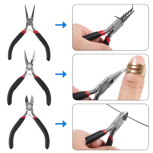 D-FLIFE Jewelry Making Supplies Kit with Jewelry Tools, Jewelry Wires and Jewelry Findings for Jewelry Repair and Beading (23pcs) - color: 23pcs