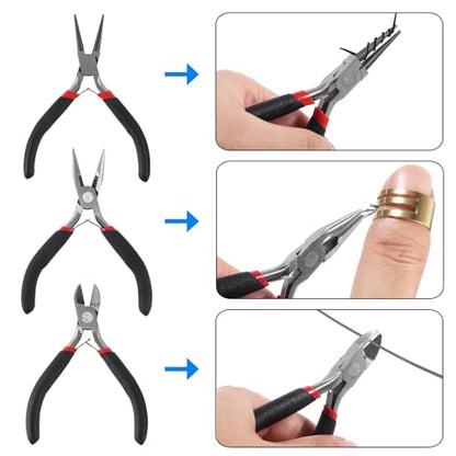 D-FLIFE Jewelry Making Supplies Kit with Jewelry Tools, Jewelry Wires and Jewelry Findings for Jewelry Repair and Beading (23pcs) - color: 23pcs