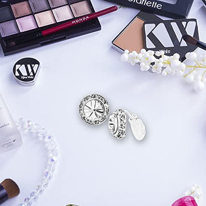 Spinningdaisy Clip On Earrings for Women | Non Pierced Earrings for Wedding - color: Solitare Clear