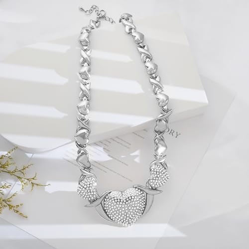 Woman Jewelry Sets Gold Jewelry Sets XOXO Women's Gold Jewelry Fashion Jewelry Necklaces Earrings Woman Accessories Bracelets Jewelry Gifts Love Necklaces - color: X0024-Silver