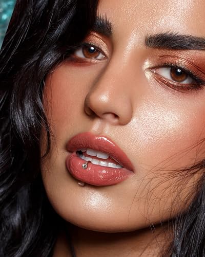 G23 Titanium Lip Rings Surgical Steel Snake Bite Lip Jewelry 16g Spike Labret Rings 8mm 10mm 12mm Horseshoe Conch Hoop Earrings 16 Gauge Conch Piercing Jewelry - size: 10mm+2 pieces