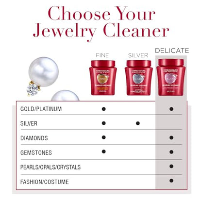 CONNOISSEURS Premium Edition Jewelry Cleaner, Value Size 9.6oz - Pick from Fine, Silver or Delicate Jewelry Cleaner - style: Delicate - 9.6 Ounce