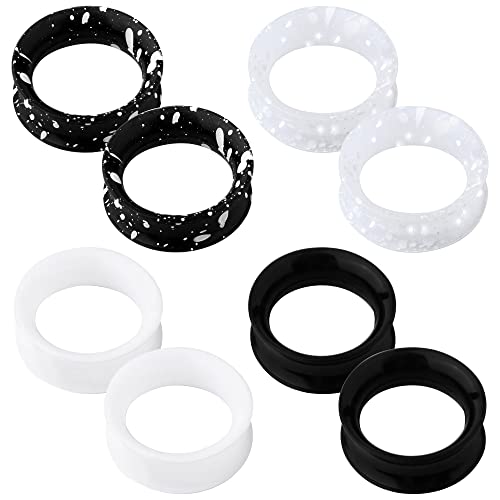 OUFER 8PCS Silicone Ear Gauges Flexible Ear Tunnels Plugs Stretchers Expander Double Flared Flesh Ear Piercing Jewelry for Women Men - color: 3/4"(19mm)