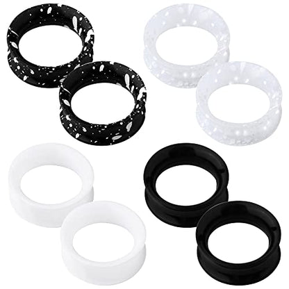 OUFER 8PCS Silicone Ear Gauges Flexible Ear Tunnels Plugs Stretchers Expander Double Flared Flesh Ear Piercing Jewelry for Women Men - color: 3/4"(19mm)