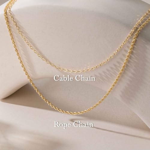 14K Gold Necklaces for Women Trendy 14K Gold Chain for Women | Layered Necklaces for Womens Refined Shine and Elegant Presence Chains Necklace Womens 18in+4cm