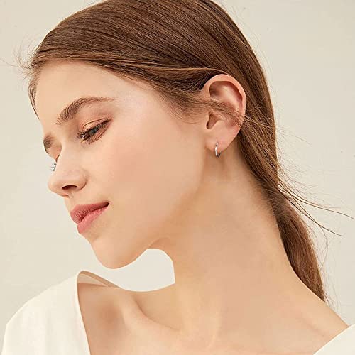 AoedeJ 925 Sterling Silver Hoop Earrings Small Hoop Earrings for Women | High Polished Round Tiny Click-Top Hoop Earrings, Small Clasp Hoop Piercing Earrings - color: Inner Diameter-10mm 3/8''
