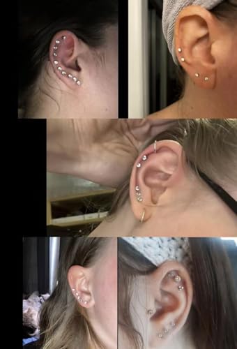 FOSIR 10 Pairs Tiny Womens Surgical Stainless Steel Clear Cubic Zirconia Stud Earrings, Hypoallergenic 316L Earrings Set - style: 2mm-10 pairs