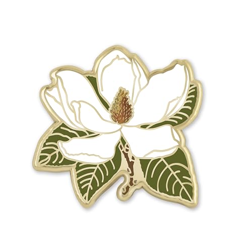 Enamel Flower Wedding Pin - Floral Brooch for Men & Women - Lapel Pin Favors - style: Magnolia