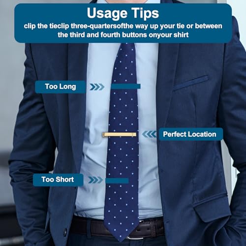 PATIKIL Tie Pins for Men, Stainless Steel Letter Necktie Bar Pinch Set Mens Tie Clip with Gift Box for Wedding