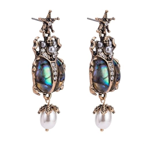Whimsical Beetle Scarab Drop Dangle Earrings for Women, Gothic Vintage Inspired Jewelry Gift for Birthday Anniversary - style: beetle-stud