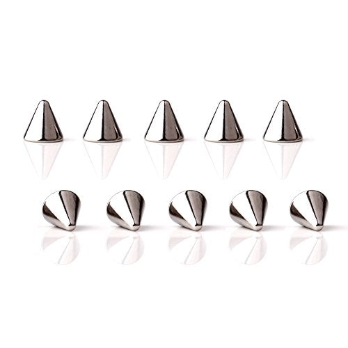 Replacement Spikes Cone Body Jewelry Piercing Barbell Parts 16G 14G Pack of 10 - style: 10pcs 14G 3mm