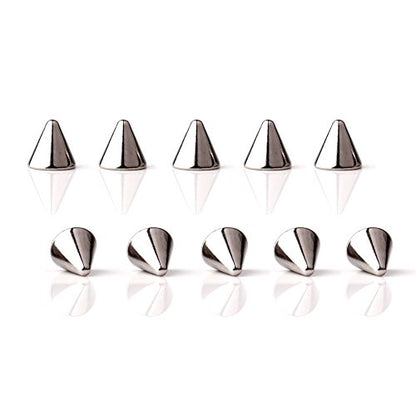 Replacement Spikes Cone Body Jewelry Piercing Barbell Parts 16G 14G Pack of 10 - style: 10pcs 14G 3mm