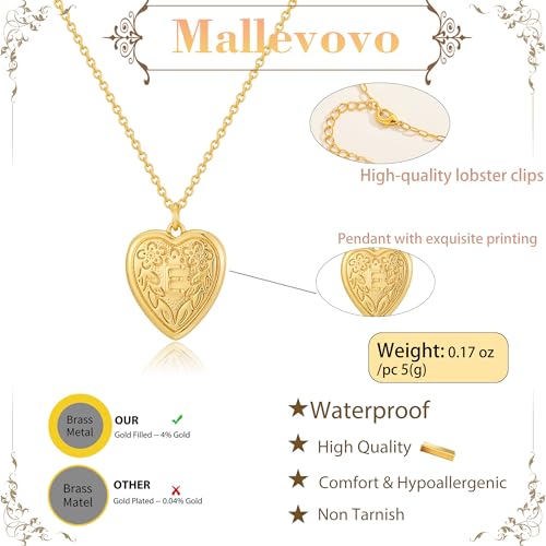 Gold Initial Heart Letter Pendant Necklace Jewelry for Women | 14K Gold Plated Fashion Waterproof Statement Cute Necklaces Dainty Personalized Name Friendship Couple Gifts for Women - color: Initial E