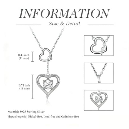YYB Y Necklace Infinity/Heart/Cross/Faith Pendant Lariat Necklace for Women Drop Necklaces Christian Jewelry Birthday Anniversary Mothers Day Gifts for Mom Sister Girlfriend - color: Heart Necklace