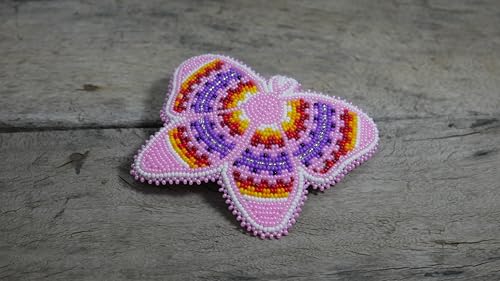 Beaded Hair Clips Native American Style Handmade Collection (Butterfly (Baby Pink)) - color: Butterfly (Baby Pink )