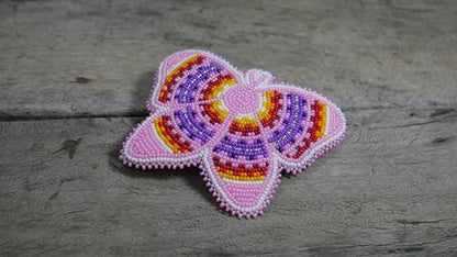 Beaded Hair Clips Native American Style Handmade Collection (Butterfly (Baby Pink)) - color: Butterfly (Baby Pink )