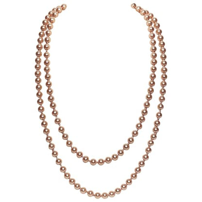 BABEYOND Long Pearl Necklace Faux Pearls Necklace Set Beaded Long Pearls Necklace 1920s Gatsby Costume Jewelry - color: Champagne