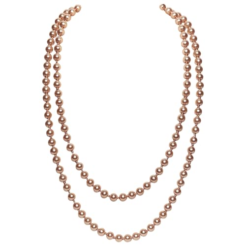 BABEYOND Long Pearl Necklace Faux Pearls Necklace Set Beaded Long Pearls Necklace 1920s Gatsby Costume Jewelry - color: Champagne