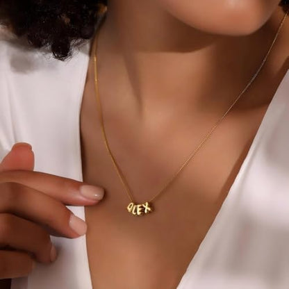 Initial Pendant Gold DIY Name Necklace Accessories Suitable for 1mm Chain - style: Letter-N