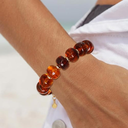 Beaded Bracelets Multicolor Acrylic Resin Beads Bracelet for Women - color: Brown
