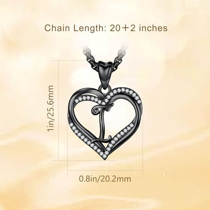 INFUSEU Unique Initial Necklaces for Women Girls Small Heart Letter Jewelry, Meaningful Personalized Gifts - style: I