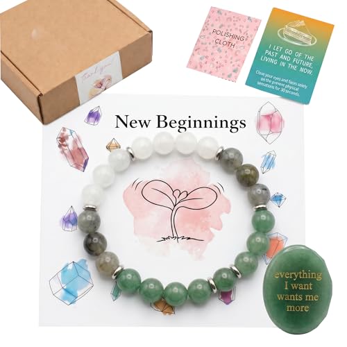 8MM Beaded Stretch Bracelet Gift Set-Natural Healing Crystal | Handmade, Ideal Gift,Unisex, Various Natural Stone ,For Healing&Stress Relief&Money&Protection, For Meditation & Yoga - color: Green