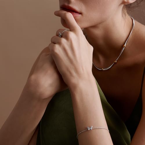 Handmade in Italy Necklace S925 Silver Twist Choker-Necklaces Minimalist Coil Craft Jewelry Mother's Day Christmas Gift for Women - color: 04