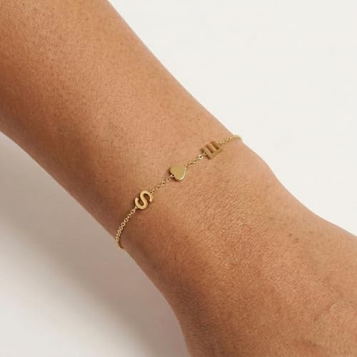 Personalized Name Bracelet or Anklet, Custom Name Jewelry Gift for Women and Men, Meaningful Nameplate Gift for Mom Wife Girlfriend Daughter Boyfriend Husband Dad - color: 12 Initial Bracelet