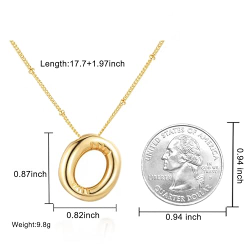 Bubble Letter Necklace for Women, 14k Gold Plated Initial Letter Pendant Necklace Personalized Jewelry A - Z 26 letters - style: Gold-O