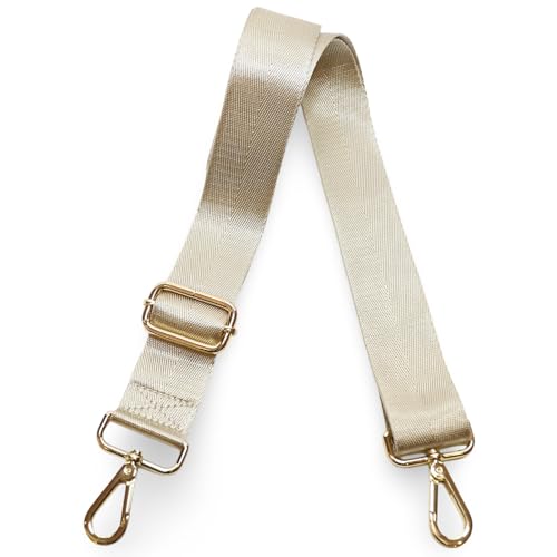 Kolti Purse Strap Replacement Crossbody Handbag Stripe Wide Adjustable - color: Gold Buckle-383