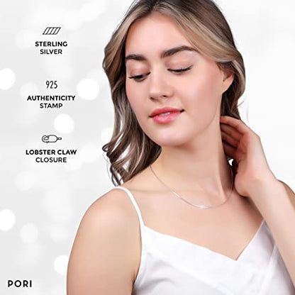PORI JEWELERS 925 Sterling Silver 1.5MM Magic 8 Sided Italian Snake Chain - Women - Made In Italy - color: Silver, size: 16