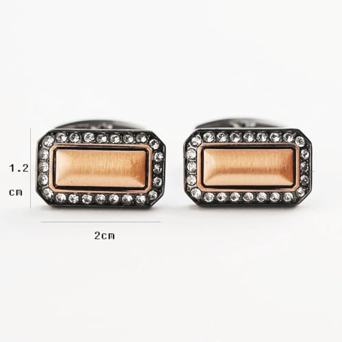 Black Square Men's Cufflinks Studs Set