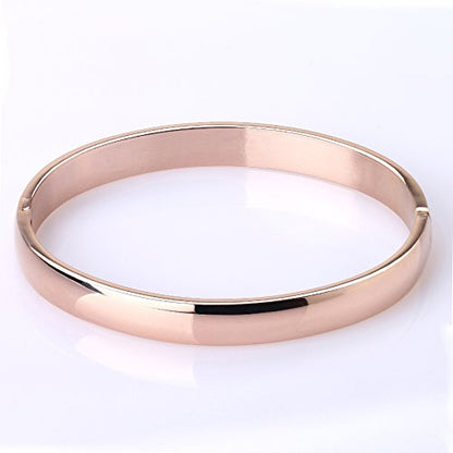 Stainless Steel Bracelet for Women High Polished Bracelet Grooved Cuff Bangle 7" - style: 8mm Wide
