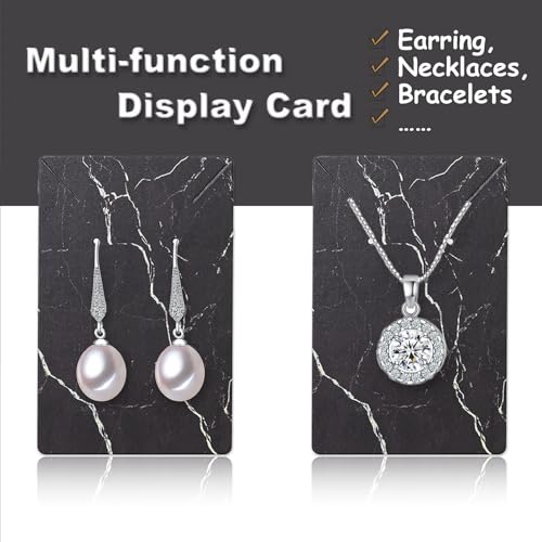 Earring Cards, Set Jewelry Making Supplies with 100 Pcs Earring Holder Cards 200 Pcs Earring Backs and 100 Jewelry Packaging for Earrings Necklace Jewelry Display, Bags 3.5x2.4 Inches (Marble Black) - color: Black Marble Pattern