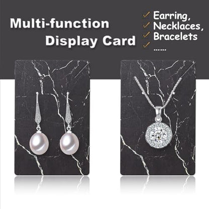 Earring Cards, Set Jewelry Making Supplies with 100 Pcs Earring Holder Cards 200 Pcs Earring Backs and 100 Jewelry Packaging for Earrings Necklace Jewelry Display, Bags 3.5x2.4 Inches (Marble Black) - color: Black Marble Pattern