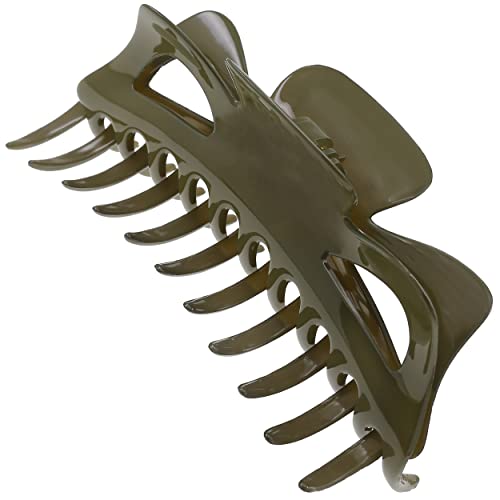 Camila Paris CP3501 French Large Hair Clips for Women Thick Hair for Long Curly Wavy Hair, Girls Hair Claw Clip, Durable Styling Big Claw Clip for Thick Hair, Strong Hold No Slip Grip, Made in France - color: Green 6"