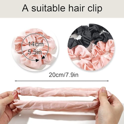 Hair Scrunchies for Women - Hair Ties No Damage Both for Thick Hair or Thin Hair Curl Hair No Crease Scrunchies Ponytail Holder No Hurt Your Hair - color: Black Brown Light pink Gray