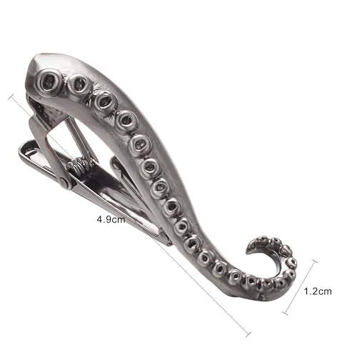 Yoursfs Novelty Marine Animals Tie Clip for Men Shark Whale Unique Cool Personalized Business Tie Bar Pin Jewelry for Valentine's Day Gifts - style: Octopus tentacles