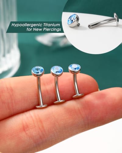 COCHARM G23 Solid Titanium Belly Button Rings Floating Belly Navel Rings 14G Internally Threaded Belly Piercing Jewelry Hypoallergenic - color: BL-8MM