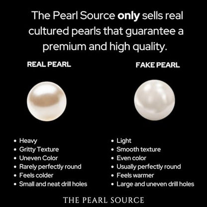 The Pearl Source White Freshwater Pearl Double Strand Oval Necklace for Women, Premium AAA Pearl Quality 4.5-5.0mm Sterling Silver