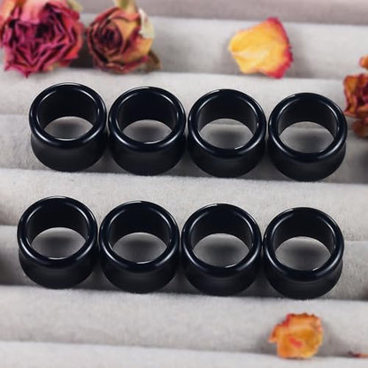 6G-50mm Acrylic Thin Black Gauges for Ear lightweight Tunnels Black Double Flared Ear Flesh Plugs Tunnels Earrings for Women Men - color: 6G = 4mm