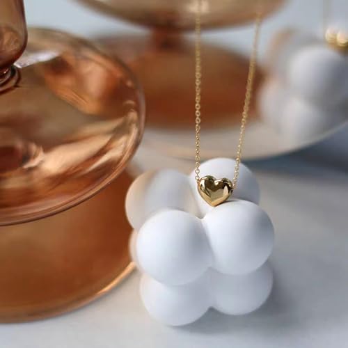 Zeffy Dainty Gold Heart Necklace for Women Trendy 14K Gold/Silver Plate Cute Heart Pendant Choker Necklaces Gold Love Heart Chain Necklace for Women Dainty Gold Jewelry Gifts for Women - style: Tiny Puffy Heart Necklace-Gold