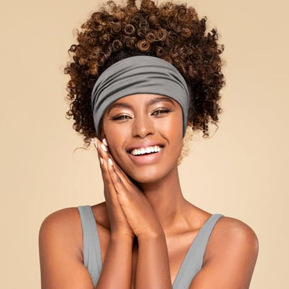 DiyJibb Headbands for Women, 7PCS Wide Cloth Hair Bands for Workout, Yoga, Skincare & Daily Wear, Soft & Stretchy - color: Red, coffee, black, gray, cement gray, pink, white